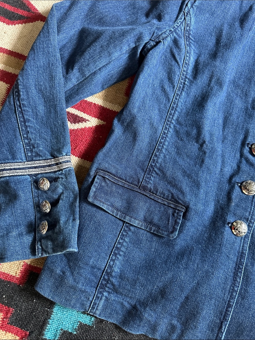 Vintage Ralph Lauren Military Preppy Denim Jacket - Picture 3 of 6